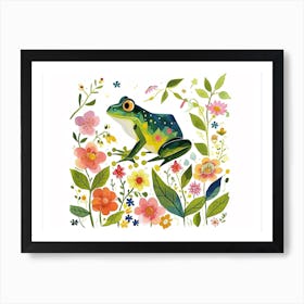 Little Floral Frog 2 Art Print