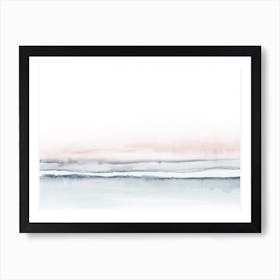 Watercolor Landscape 7 Soft Pink And Blue Art Print