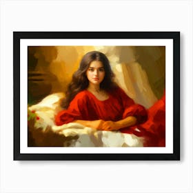 The Crimson Whisper: Elegance and Bloom in Harmony Art Print