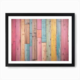 Colorful Wood Wall 2 Art Print