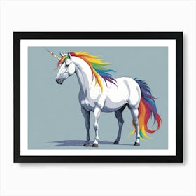 Unicorn With Rainbow Mane 8 Art Print