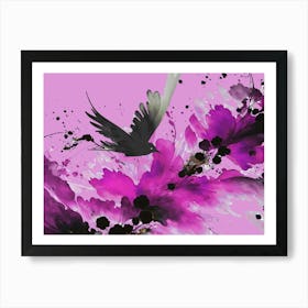 Ink Bird Pastel Pink Art Print