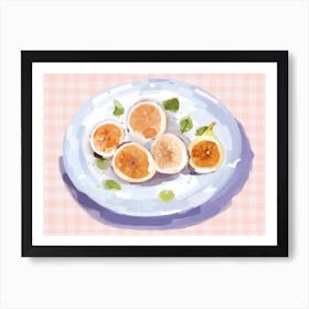 A Plate Of Figs, Top View Food Illustration, Landscape 7 Art Print