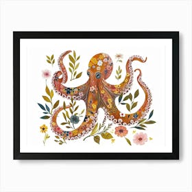 Little Floral Octopus 1 Art Print