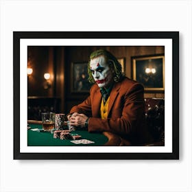 Joker At The Poker Table Art Print