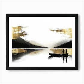 Two People In A Boat Art Print