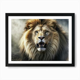 Lion Roaring Art Print