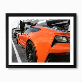 Orange Corvette Stingray Art Print