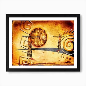 Tribal African Art Illustration In Painting Style 110 Art Print