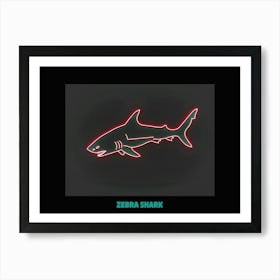 Neon Zebra Shark 4 Poster Art Print