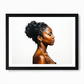 Side Profile Of Beautiful Woman Oil Painting 147 Art Print