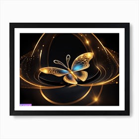 Golden Butterfly 27 Art Print