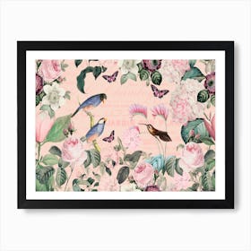 Pink Bird Romance Art Print