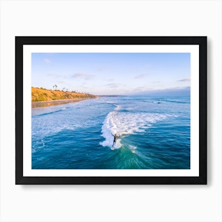 Surfer Riding Wave Backwards Art Print