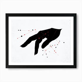 Abstract Composition Featuring A Black Hand Formed By A Constellation Of Arrows And Pointers Set In Art Print