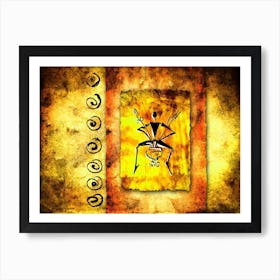 Tribal African Art Illustration In Painting Style 180 Art Print