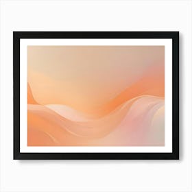 Abstract Background With Soft, Flowing Curves In Shades Of Peach And Pink, Creating A Gentle And Delicate Effect Art Print