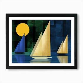 Seascape at Night Art Print