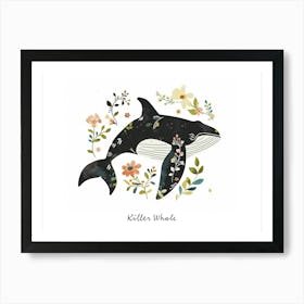 Little Floral Killer Whale Poster Art Print
