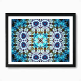 Blue Star Abstract Pattern 4 Art Print