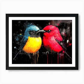 Two Birds Kissing Art Print