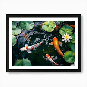 Koi Fish On Acrylic 1 Art Print