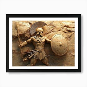 Spartan Warrior, 3D Ancient Greek Warrior Art Print