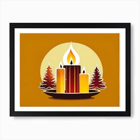 Christmas Candle 11 Vector art Art Print