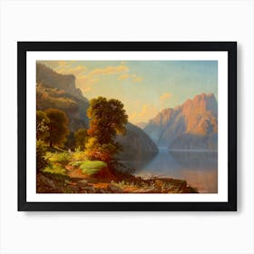 View Of A Lake in the Mountains Art Print