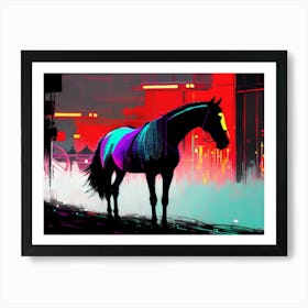 Neon Horse Art Print