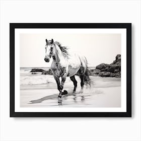 A Horse Oil Painting In Diani Beach, Kenya, Landscape 3 Art Print