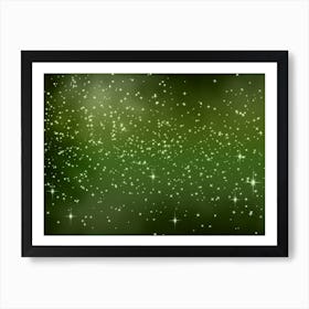 Half Green Tone Shining Star Background Art Print