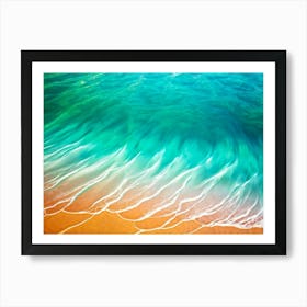 Abstract Background Featuring A Wave Cresting With Vibrant Tropical Ocean Hues Merge Of Turquoise A (5) Art Print