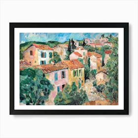 Village Streets Painting Inspired By Paul Cezanne Art Print