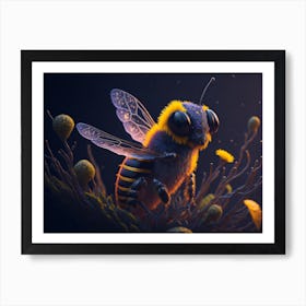 Floral Honey Bee (7) Art Print