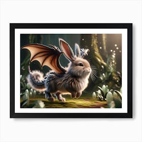 Fierce Dragon-Bunny Fantasy Art Print