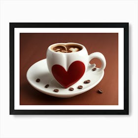 Coffee Cup With A Heart Art Print