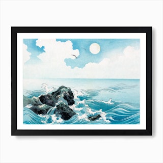 Ocean Wave At Kojima Island Art Print