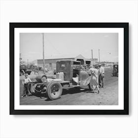 Farmer With His Truck Loaded With Goods Which He Has Bought From The United Producers And Consumers Cooperative Art Print