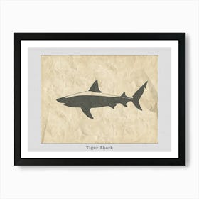 Tiger Shark Grey Silhouette 4 Poster Art Print