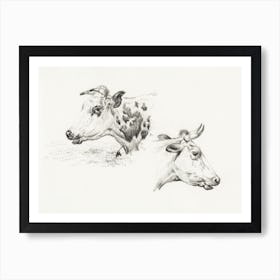 Two Studies Of The Head Of A Cow, Jean Bernard Art Print
