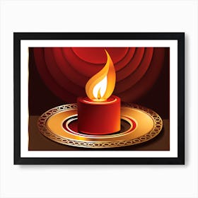 Christmas Candle 9 Vector art Art Print