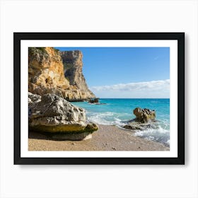 Cliffs, rocky beach and the Mediterranean Sea Art Print