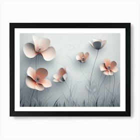 3d Paper Flowers Art Art Print