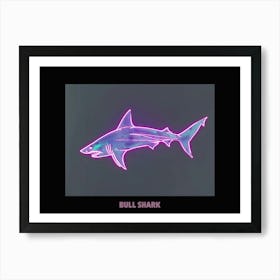 Neon Pink Purple Bull Shark Poster 3 Art Print