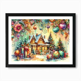 Christmas House 1 Art Print