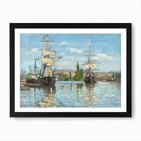 Ships Riding On The Seine At Rouen (1872–1873), Claude Monet Art Print