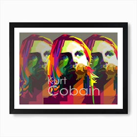 Kurt Cobain Nirvana Grunge Metal Pop Art WPAP Art Print
