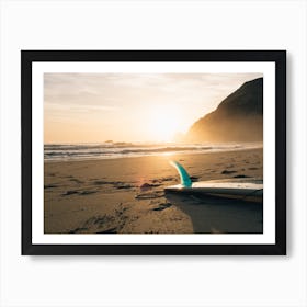 Surfboard On The Beach Art Print