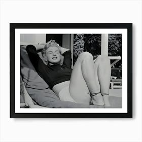 Hollywood Film Star Marilyn Monroe Relaxes On Her Terrace Art Print